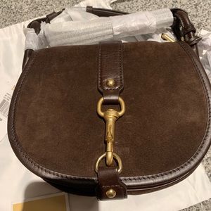 Michael Kora Dark Brown Jamie Suede Saddle Bag